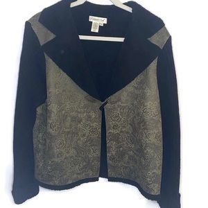 Coldwater Creek Faux Suede and Faux Shearling Jacket, Size Large